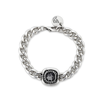 Gray Swarovski crystal silver-plated bracelet. 