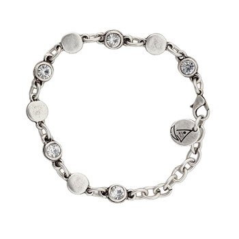 Clear crystal silver-plated bracelet. 