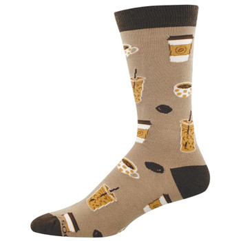 Socksmith Men's Bamboo Blend Crew Socks - Coffee Coffee Coffee