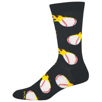 Socksmith Men's Bamboo Blend Crew Socks - Baseball - Flame Thrower
