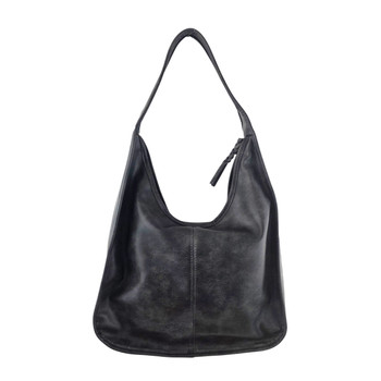 Joey charcoal faux leather distressed hobo purse. 