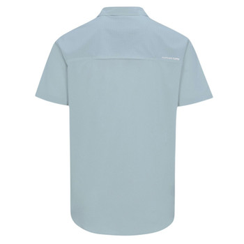 Psycho Tuna Button Up Short Sleeve Shirt - Lake Erie - Glacier - back view