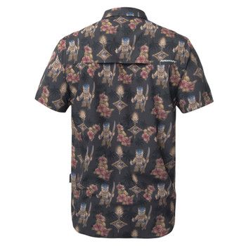Psycho Tuna Button Up Short Sleeve Shirt - Torched - back view