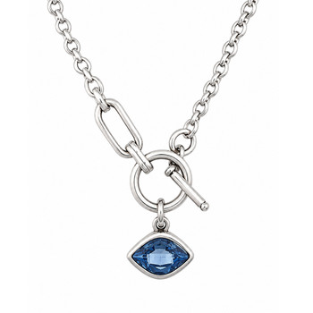 Blue Swarovski crystal silver-plated necklace. 