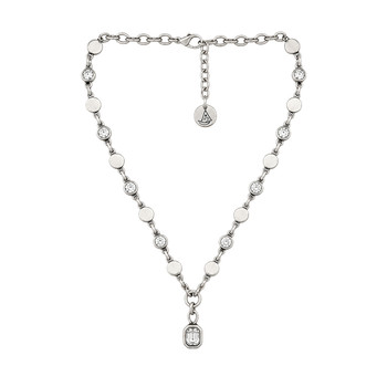Clear crystal silver-plated necklace. 