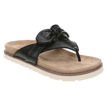 Corkys Footwear - Knotted Thong Sandal -  NEVER SETTLE - Black