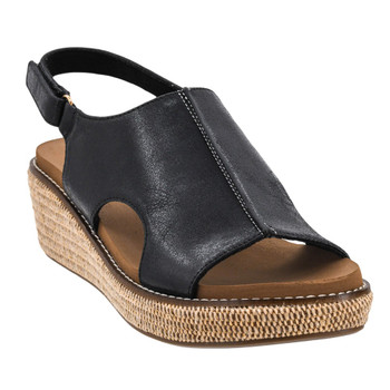 Corkys Footwear Wedge Sandal - VOLTA II - Black - front view