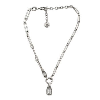 Clear crystal silver-plated necklace. 