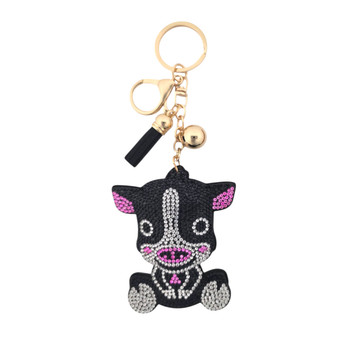Cow rhinestone keychain. 
