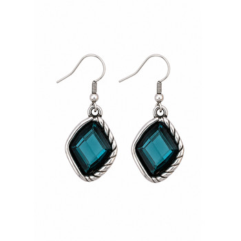 Blue crystal dangle earrings. 