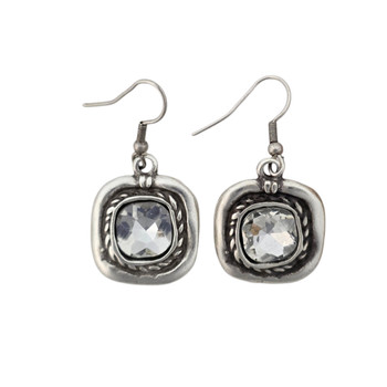 Clear crystal dangle earrings. 