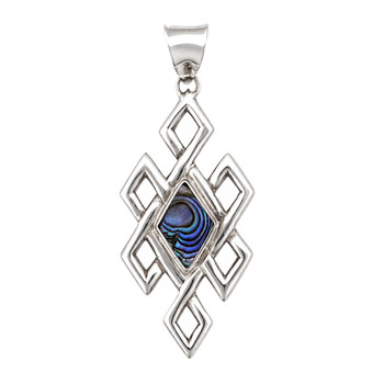 Paua shell geometric pendant. 