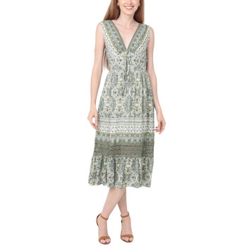 Angie Clothes - V-Neck Tank Dress with Lace Detail and Tie Back