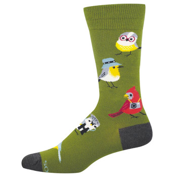 Socksmith Men's Crew Socks - Bird Is The Nerd