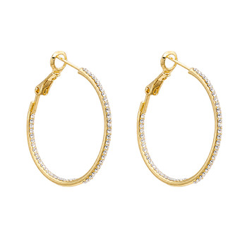 Gold-plated Cubic Zirconia hoop earrings. 