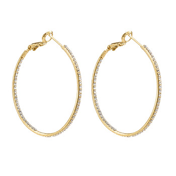 Gold-plated Cubic Zirconia hoop earrings.