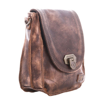 BED|STU Genuine Leather Small Crossbody Purse - RHYME - Teak Hand Wash - side view