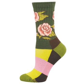 Socksmith Women's Compass Merino Wool Crew Socks - Chose The Rose