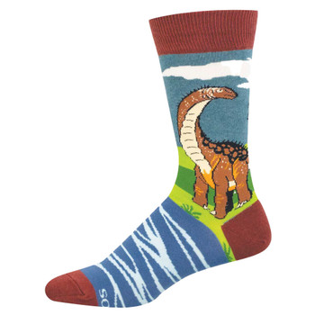 Socksmith Men's Socks - Prehistoric Dinosaur - BRONTOSAURUS