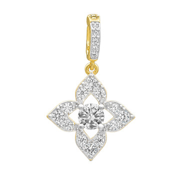 14kt gold-plated floral design pendant. 