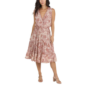 Nostalgia Clothing Fit & Flare Tiered Dress with Waist Tie - Ginger