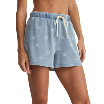 Z Supply Written In The Stars Terry Knit Shorts - Ocean Air Indigo - side view
