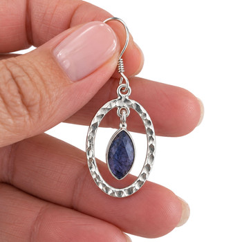 Sterling Silver Iolite Dangle Earring Detail