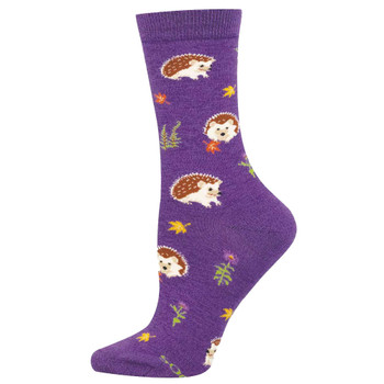Socksmith Women's Bamboo Blend Crew Socks - HURRY ALONG HEDGEHOG