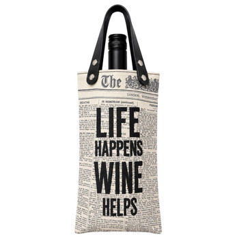 tote+able Canvas Wine Bottle Carrier - LIFE HAPPENS