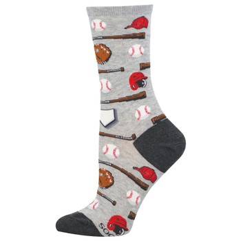 Socksmith Women's Crew Socks - Baseball - PLAYING HARDBALL
