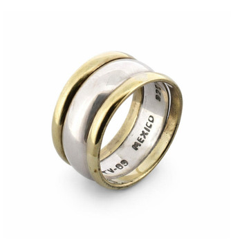 Silver and brass size 9 band. 