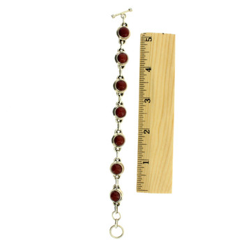 Brown Red Carnelian Sterling Silver Bracelet Brown Red Carnelian Sterling Silver Bracelet