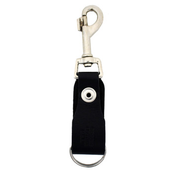 Black leather key chain with iron cross Black leather key chain with iron cross