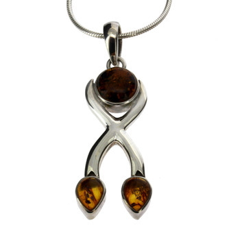Amber sterling silver pendant.