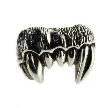 Vampire fangs sterling silver ring.