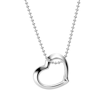 Dainty 18" Ball chain with floating heart pendant.