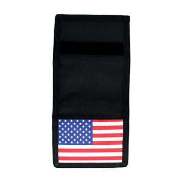 Men's Bi- Fold Black Leather Wallet American Flag Outside