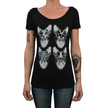 Josh Stebbins Women's Kiss Kats Scoop Neck Tee Josh Stebbins Women's Kiss Kats Scoop Neck Tee