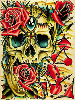 Petals by Tyler Bredeweg Canvas Giclee Skull and Roses