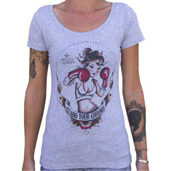 Stand Your Ground by Susana Alonso Women's Tee Shirt Pin Up Girl Boxer Stand Your Ground by Susana Alonso Women's Tee Shirt Pin Up Girl Boxer
