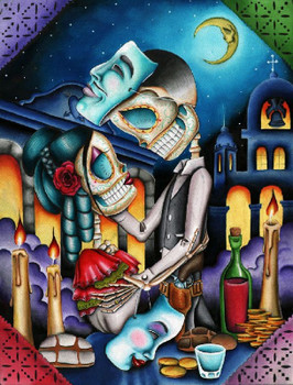Masquerade by Dave Sanchez Canvas Giclee Art Print Day of the Dead Sugar Skull