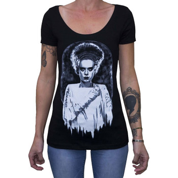 Monster's Bride by Shayne of the Dead Bohner Women's Tee Shirt Frankenstein Mummy Monster's Bride by Shayne of the Dead Bohner Women's Tee Shirt Frankenstein Mummy