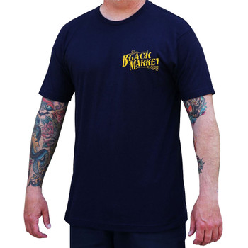 olden Cobra by Tim Hendricks Men's Navy Blue Tee Shirt Tattoo Art Snake