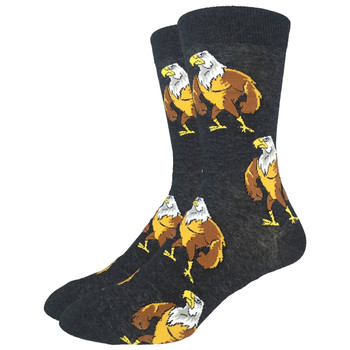 Men's Crew Socks Mighty Bald Eagle Bird Men's Crew Socks Mighty Bald Eagle Bird