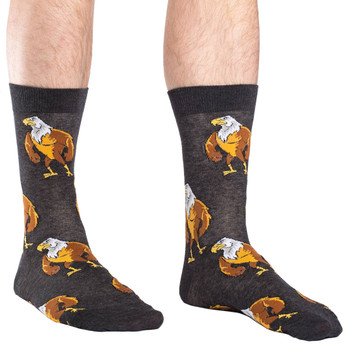 Men's Crew Socks Mighty Bald Eagle Bird Men's Crew Socks Mighty Bald Eagle Bird