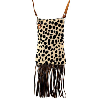 Small Dark Brown Leather and Fur Cheetah Print Crossbody Shoulder Bag Purse Small Dark Brown Leather and Fur Cheetah Print Crossbody Shoulder Bag Purse