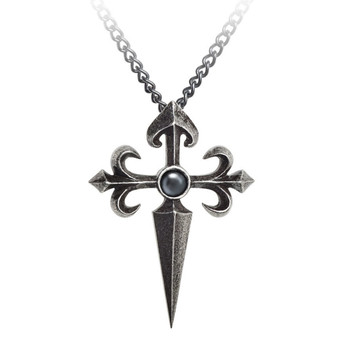 Alchemy Gothic Santiago Cross Pendant Necklace Pewter Jewelry P801