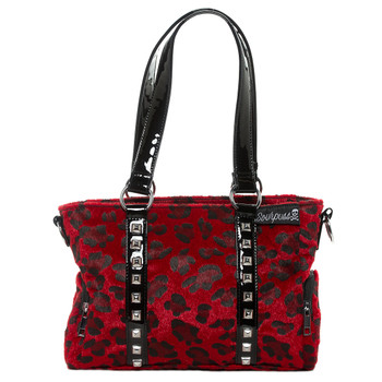 Sourpuss Purse Mini Leda Red Leopard Stud Crossbody Shoulder Bag Sourpuss Purse Mini Leda Red Leopard Stud Crossbody Shoulder Bag