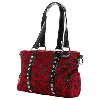 Sourpuss Purse Mini Leda Red Leopard Stud Crossbody Shoulder Bag Sourpuss Purse Mini Leda Red Leopard Stud Crossbody Shoulder Bag