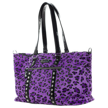 Sourpuss Purse Leda Purple Leopard Stud Crossbody Shoulder Travel Bag Sourpuss Purse Leda Purple Leopard Stud Crossbody Shoulder Travel Bag